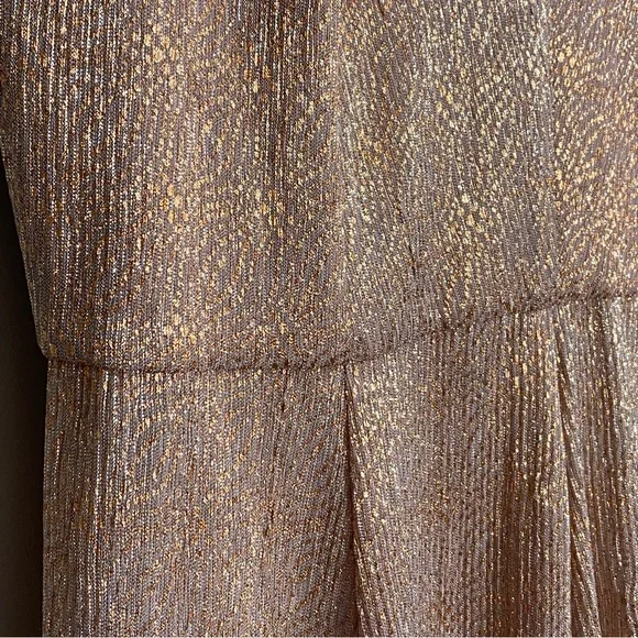 Anthropologie Dress The Population Rose Gold Loreley Delilah Midi Dress Medium - Picture 8 of 16